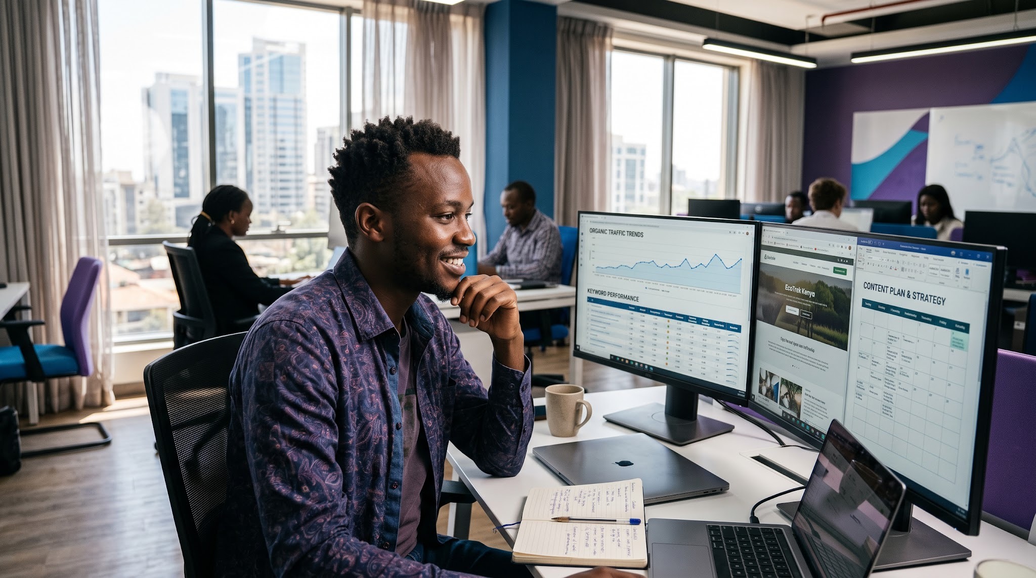 SEO specialist analyzing search performance and online business opportunities