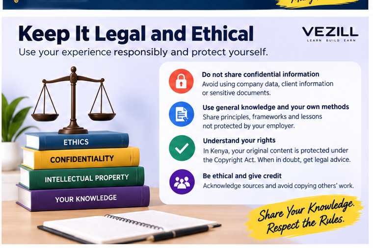 Keep it legal and ethical: protect confidentiality, intellectual property and employer or client information.